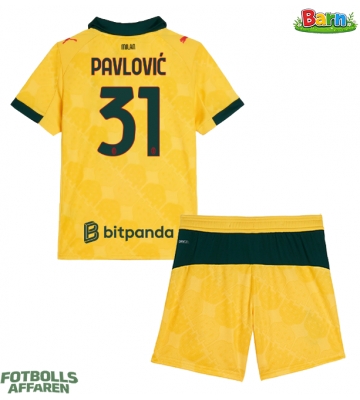 AC Milan Strahinja Pavlovic #31 Tredjeställ Barn 2025-26 Kortärmad (+ Korta byxor)
